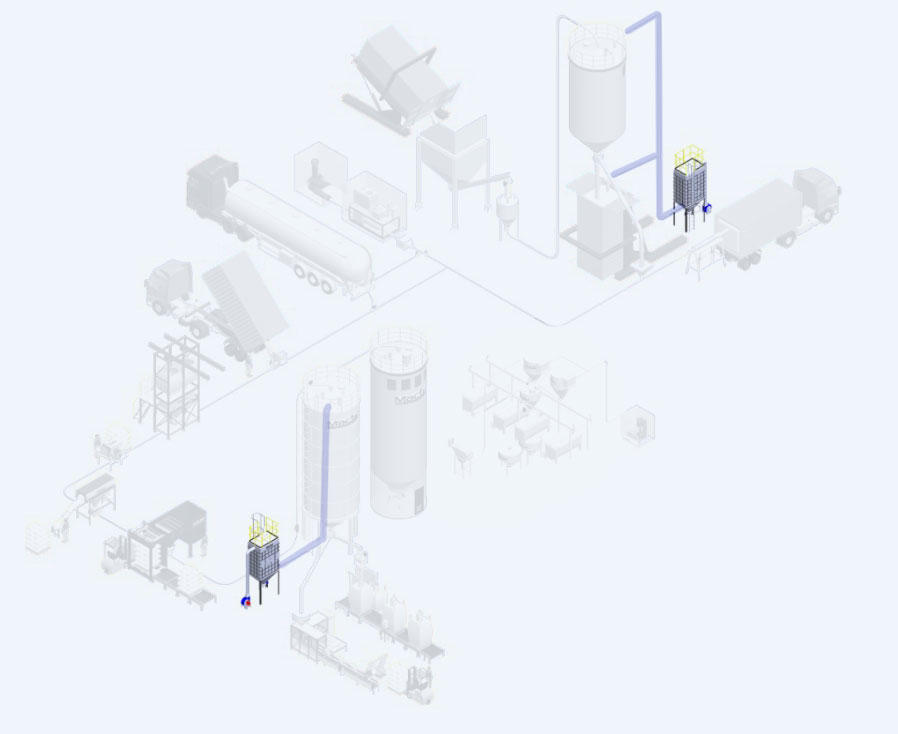 Mactex’s Dust Control System for managing airborne dust and maintaining clean, safe material handling environments.